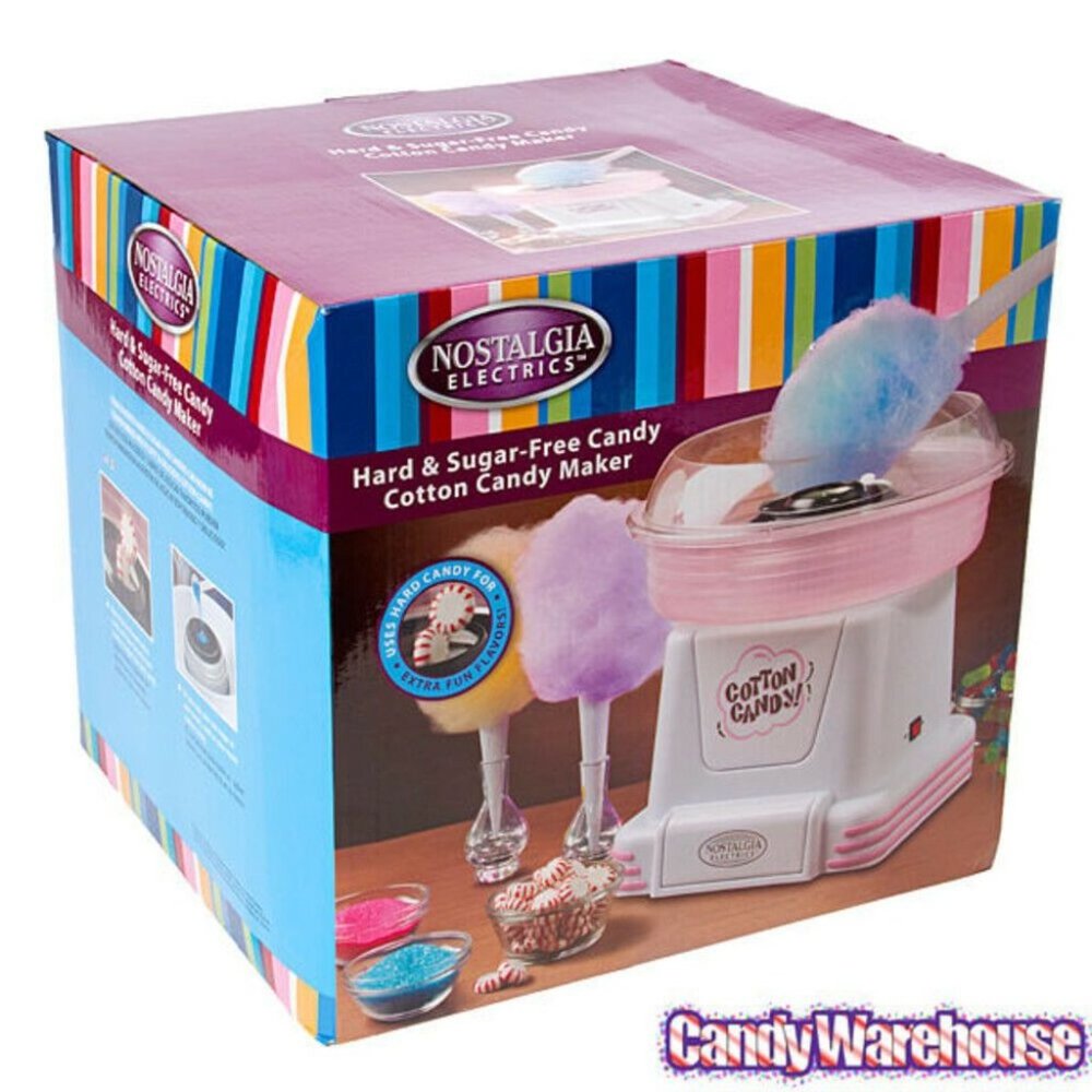 Nostalgia Candy Cotton Candy Maker Machine Pink 4 Reuseable  Cones - Picture 2 of 6